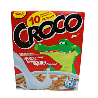 Готовый завтрак с  витаминами глазированный Кроко Крокодильчики карамельные 200г